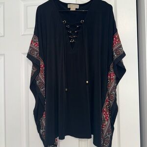 Black Paisley Trim Women's Top